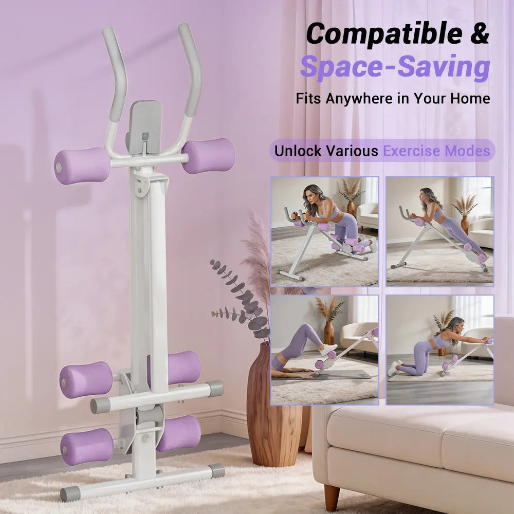 UMAY Ab Trainer, Adjustable Ab Workout Machine for Abs Workout at Home Gym, Foldable Abdominal Trainer for Stomach Workout