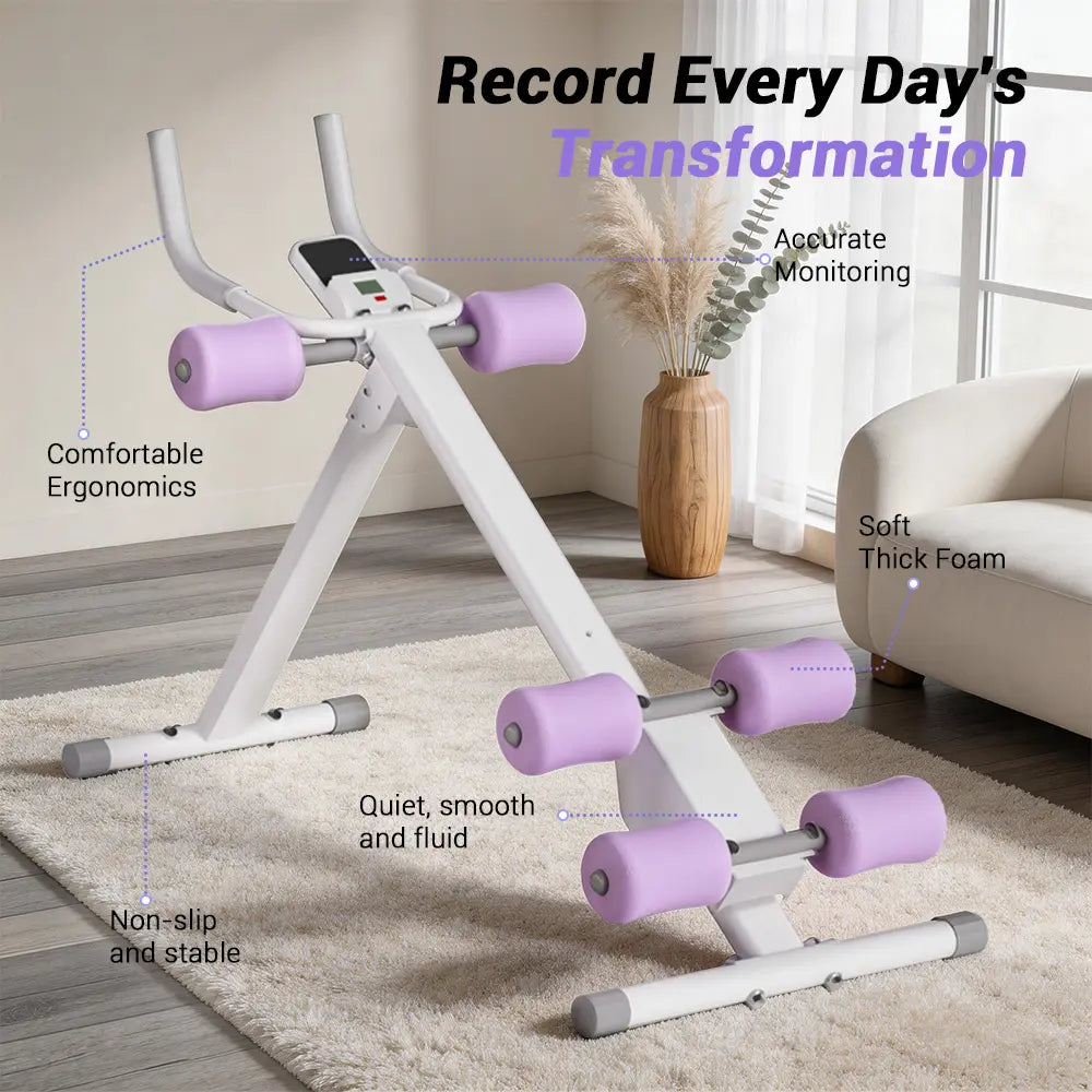 UMAY Ab Trainer, Adjustable Ab Workout Machine for Abs Workout at Home Gym, Foldable Abdominal Trainer for Stomach Workout