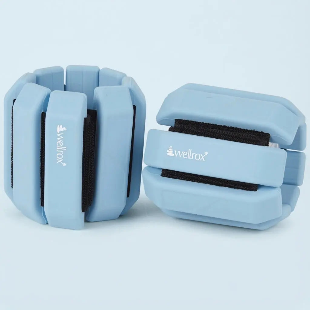 Wellrox Weighted Bangles Comfort Edition - 2.4Lb (1.2Lb Each Wrist Weight) Adjustable Ankle and Wrist Weights for Women & Men - Arm Weights for Walking, Pilates & Yoga